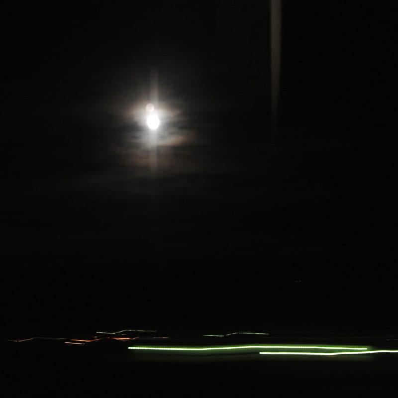 Full moon rise during dinner in dining car!